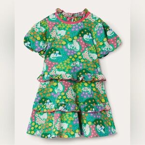 Mini Boden Green Floral Bunny Dress